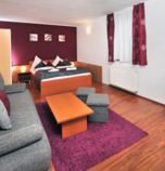Apartmánový dom Resort vila Beatrice - Depandance Magnolia Tatranská Lomnica 3609 - štúdio Typ A  (28 m&amp;sup2;): 1 x dvojlôžková izba (1 x  manželská posteľ),  + 1 x prístelka (1 x rozkladací gauč), spoločenská miestnosť  prepojená s kuchynským kútom (TV+SAT, rádio, posedenie), kuchynský kút (chladnička, rýchlovarná kanvica, dvojplatnička), kúpelňa (sprchovací kút, WC v kúpeľni, umývadlo)